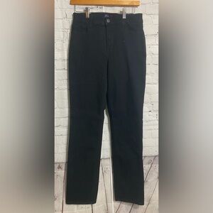 NYDJ Jeans Womens Size 12 Black Straight Leg Casual Mid Rise Mom Pants